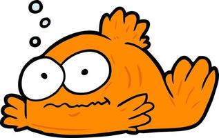 Cartoon funny goldfish vector