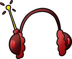Cartoon red headphones vector