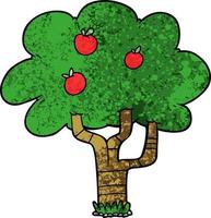 Cartoon apple tree vector