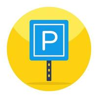 A colored design icon of parking board vector