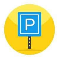 A colored design icon of parking board vector