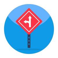 Modern design icon of forward left direction board vector