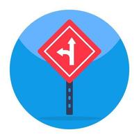 Modern design icon of forward left direction board vector