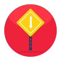 Modern design icon of downward direction board vector