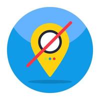 A colored design icon of no location vector