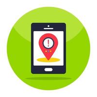 Modern design icon of mobile location alert vector