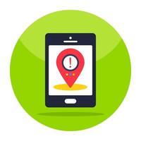 Modern design icon of mobile location alert vector