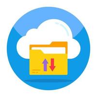 Modern design icon of cloud folder transfer vector