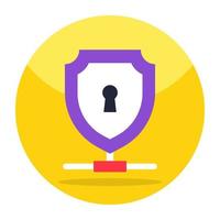 An editable design icon of security shield vector