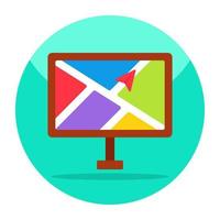 An icon design of online map in flat style vector