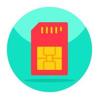 Flat design icon of sim card vector