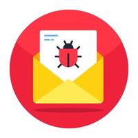 A unique design icon of infected mail vector