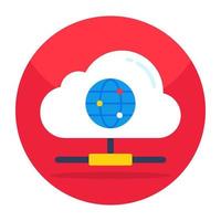 icono de diseño plano del navegador en la nube vector