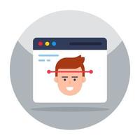 Face recognition icon, editable vector