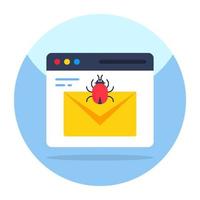 un ícono de diseño único de correo infectado vector