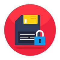 Secure floppy disk icon in perfect design vector