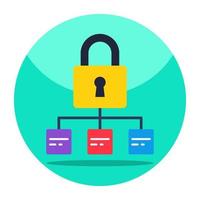 Flat design icon of network security vector