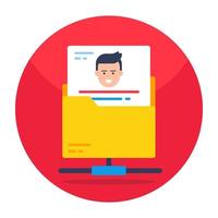 un icono de diseño de color de la carpeta cv vector