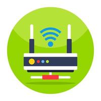 Internet device icon, flat design of router vector