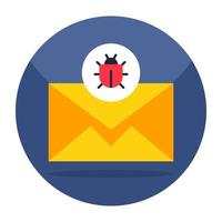 An icon design of mail bug vector