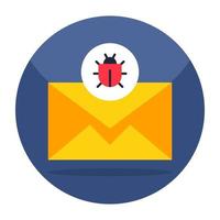 An icon design of mail bug vector