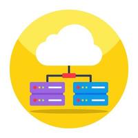 Editable design icon of cloud hosting vector