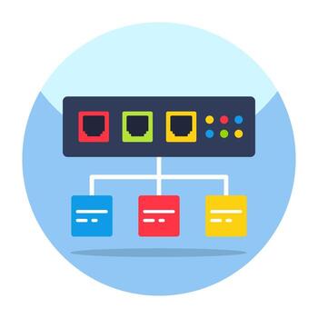 un icono de diseño único de conexión de servidor vector