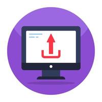 An icon design of online uploading vector