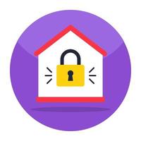 Locked home icon in modern design vector