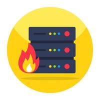 Vector design of server burning