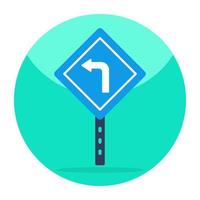 Modern design icon of turn left direction board vector