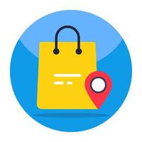 Editable design icon of shopping location vector