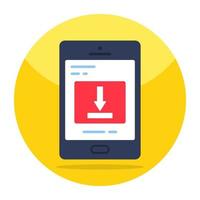 An editable design icon of mobile download vector