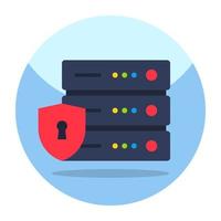 Flat design icon of server security vector