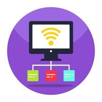 Computer network icon, editable vector