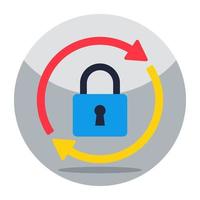 Flat design icon of lock updated vector