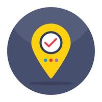 Editable design icon of verified location vector