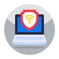 Flat design icon of internet security vector