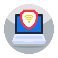 Flat design icon of internet security vector