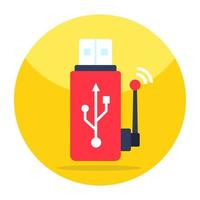 An icon design of usb vector
