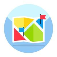 An icon design of map in flat style vector