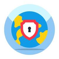 un icono de diseño de seguridad global vector