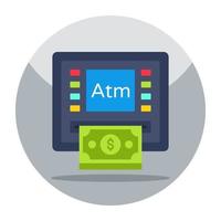 Flat design icon of financial withdrawal vector