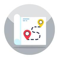 An icon design of map in flat style vector