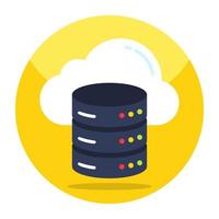 Editable design icon of cloud database vector