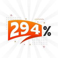 294 discount marketing banner promotion. 294 percent sales promotional design. vector