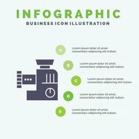 Mixer Kitchen Manual Mix Infographics Presentation Template 5 Steps Presentation vector