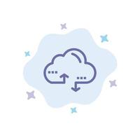 Cloud Computing Link Data Blue Icon on Abstract Cloud Background vector