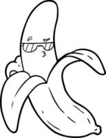 Cartoon banana character with sun glasses vector