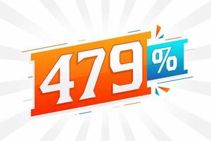 479 discount marketing banner promotion. 479 percent sales promotional design. vector